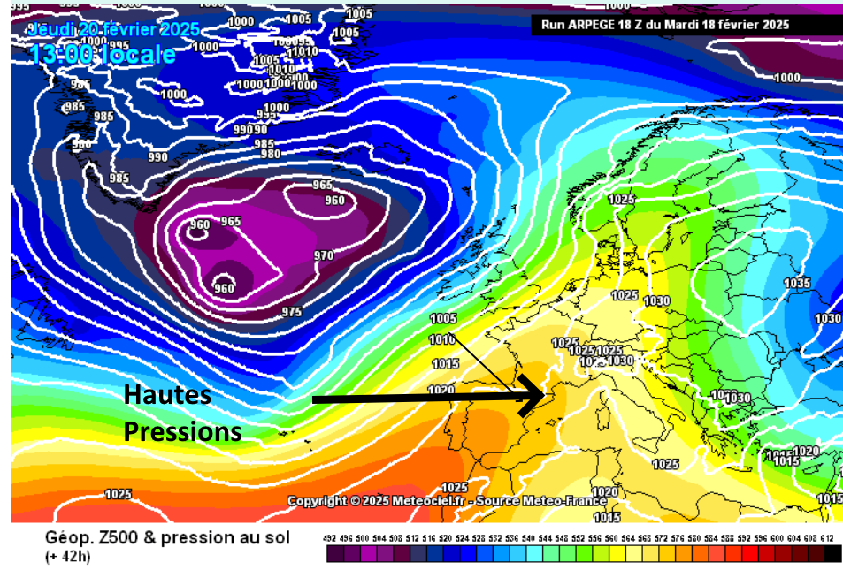 180225_ARPEGE Météo du 18/02/25 : Brouillard, entrées maritimes et temps maussade