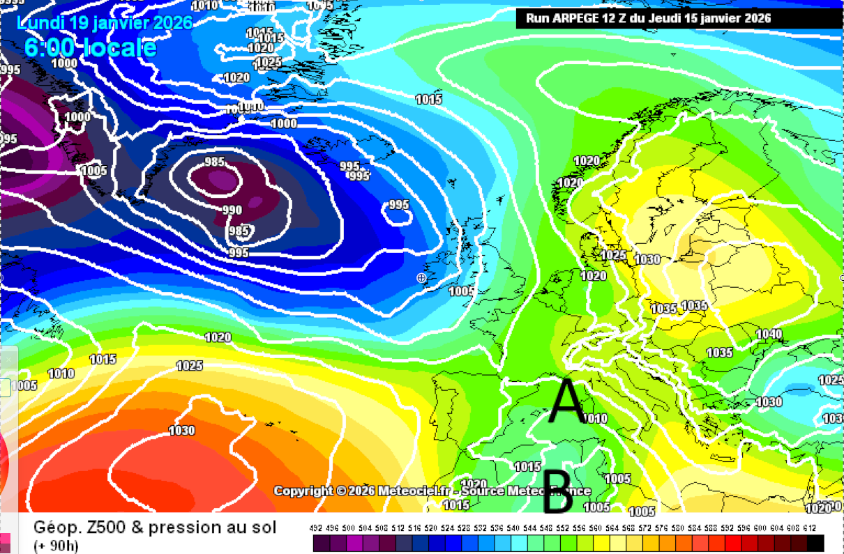 pressions Z500 modèle ARPEGE